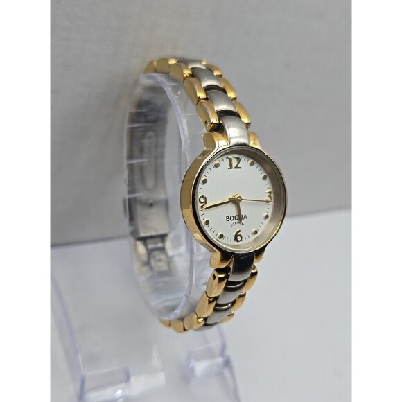 Boccia Titanium Womens Two Tone Watch White Dial Japan Quartz 5 Bar New Battery main image 10